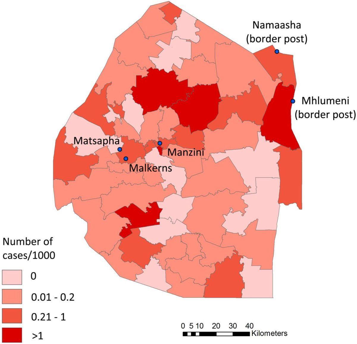 Kaart Svaasimaa malaaria